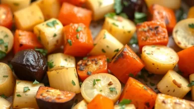 Photo of Запеченные овощи с травами и чесноком
