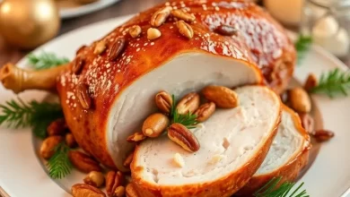 Photo of Праздничный фаршированный индейка с орехами